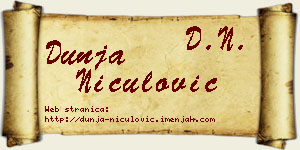 Dunja Niculović vizit kartica